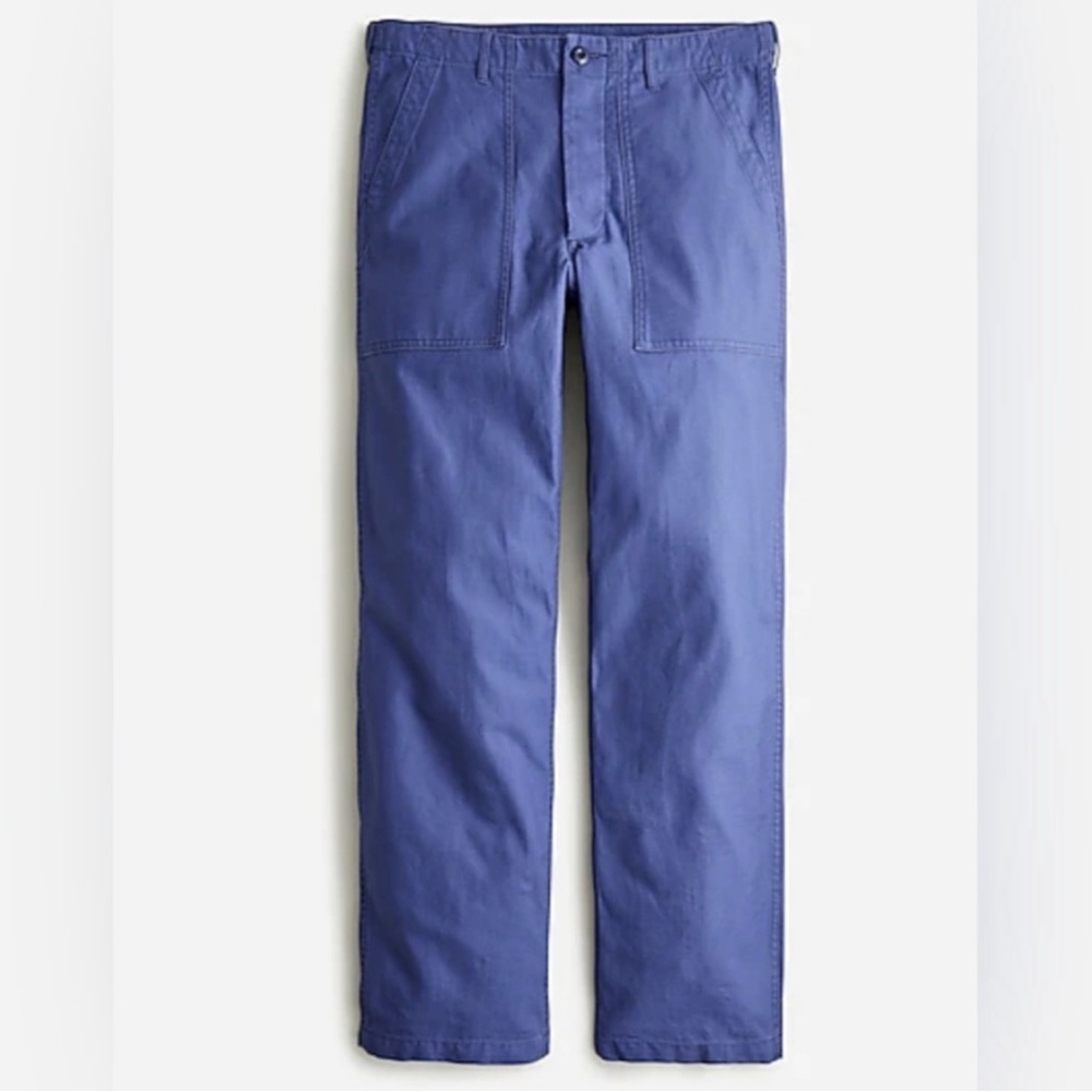 J Crew Camp pant in slub cotton military inspired Royal Navy Size 32x32